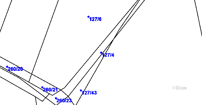 Parcela st. 127/4 v KÚ Vojničky, Katastrální mapa