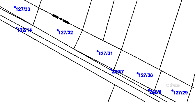 Parcela st. 127/31 v KÚ Vojničky, Katastrální mapa