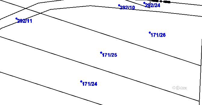 Parcela st. 171/25 v KÚ Vojničky, Katastrální mapa