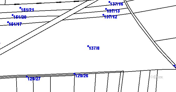 Parcela st. 137/8 v KÚ Vojničky, Katastrální mapa