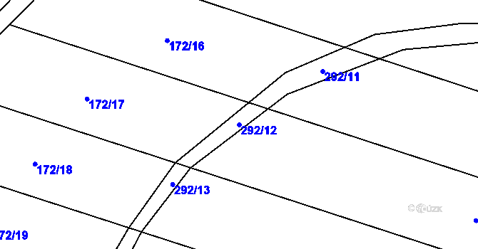 Parcela st. 292/12 v KÚ Vojničky, Katastrální mapa