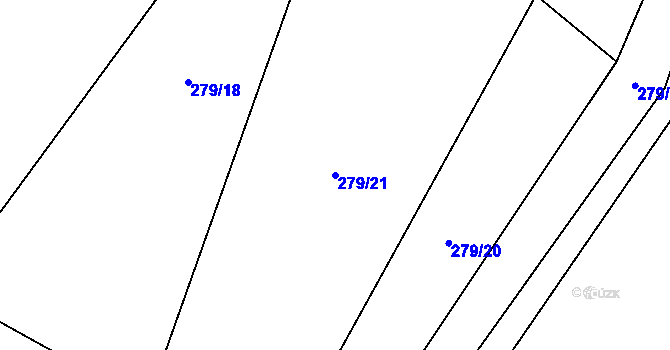 Parcela st. 279/21 v KÚ Želevice, Katastrální mapa