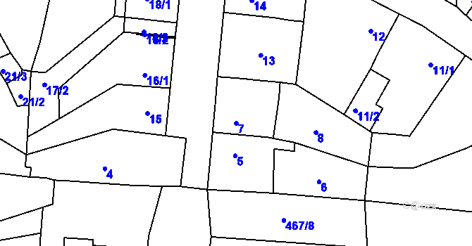 Parcela st. 7 v KÚ Koštov, Katastrální mapa