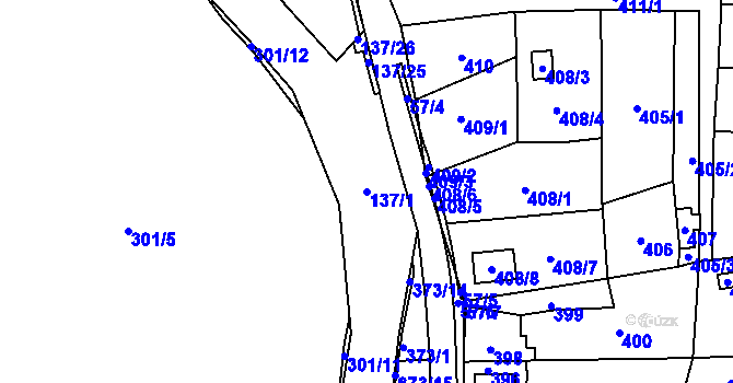 Parcela st. 137/1 v KÚ Koštov, Katastrální mapa