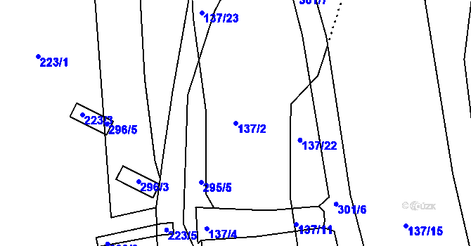 Parcela st. 137/2 v KÚ Koštov, Katastrální mapa