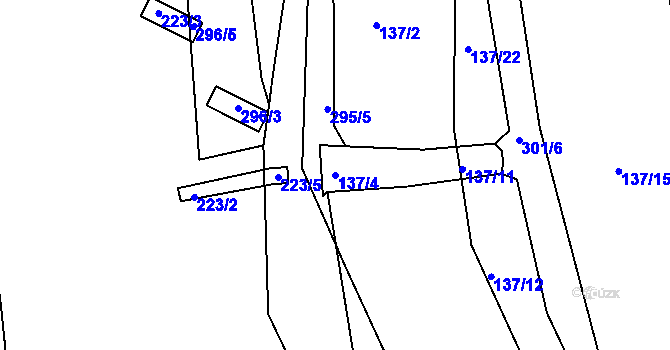 Parcela st. 137/4 v KÚ Koštov, Katastrální mapa