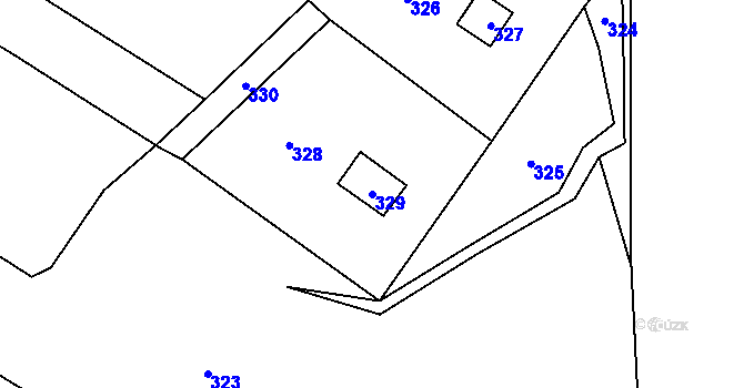 Parcela st. 329 v KÚ Koštov, Katastrální mapa