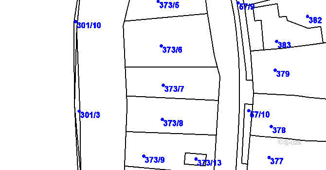 Parcela st. 373/7 v KÚ Koštov, Katastrální mapa
