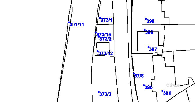 Parcela st. 373/12 v KÚ Koštov, Katastrální mapa