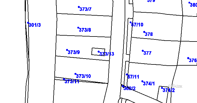 Parcela st. 373/13 v KÚ Koštov, Katastrální mapa