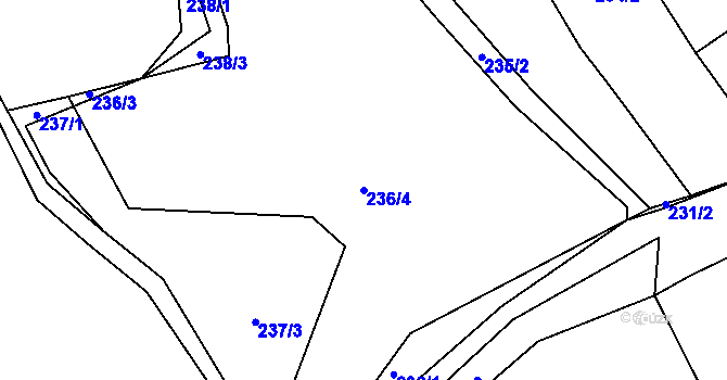Parcela st. 236/4 v KÚ Koštov, Katastrální mapa