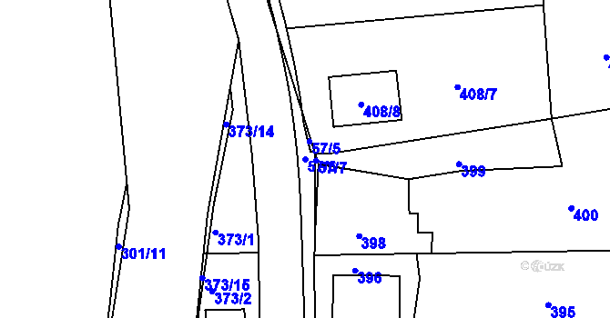 Parcela st. 57/6 v KÚ Koštov, Katastrální mapa