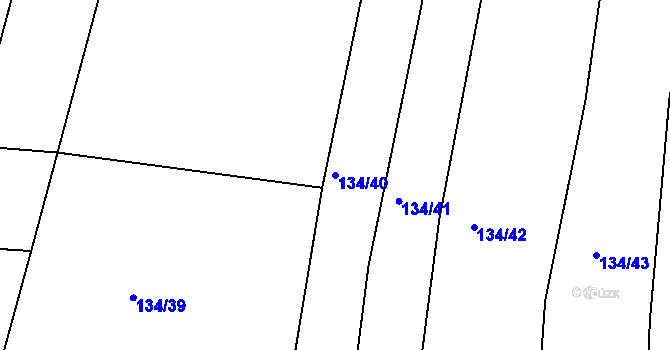 Parcela st. 134/40 v KÚ Kotenčice, Katastrální mapa