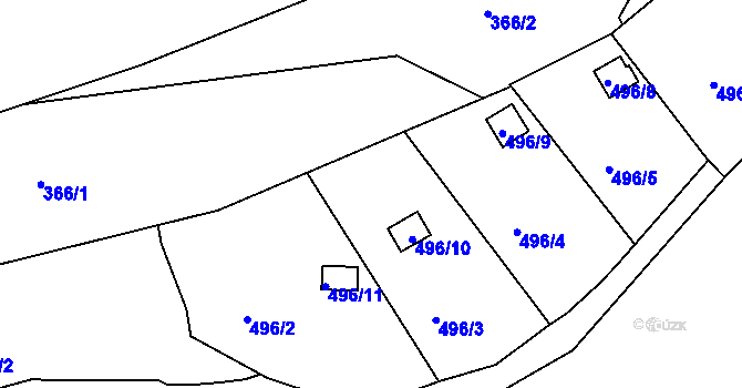 Parcela st. 381/4 v KÚ Koterov, Katastrální mapa