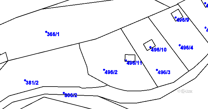 Parcela st. 381/6 v KÚ Koterov, Katastrální mapa