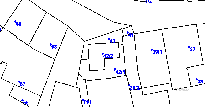 Parcela st. 42/2 v KÚ Koterov, Katastrální mapa