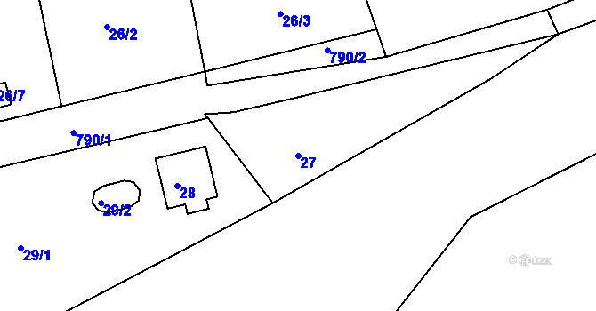 Parcela st. 27 v KÚ Koterov, Katastrální mapa