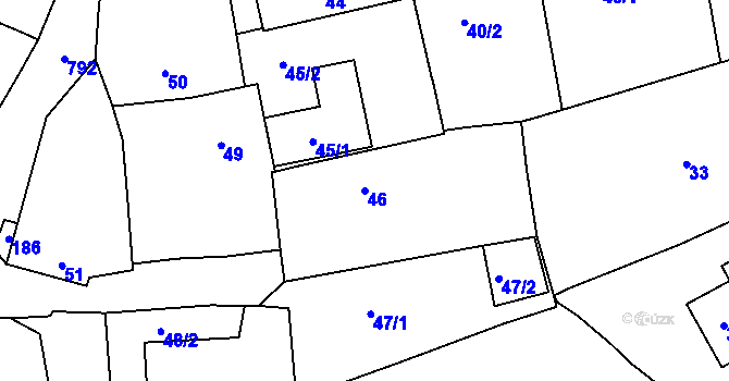 Parcela st. 46 v KÚ Koterov, Katastrální mapa