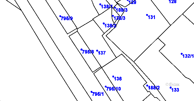 Parcela st. 137 v KÚ Koterov, Katastrální mapa