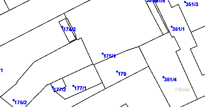 Parcela st. 175/1 v KÚ Koterov, Katastrální mapa
