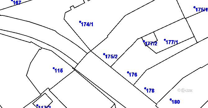 Parcela st. 175/2 v KÚ Koterov, Katastrální mapa