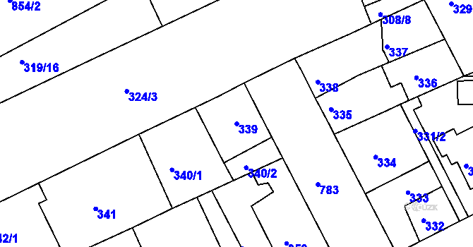 Parcela st. 339 v KÚ Koterov, Katastrální mapa