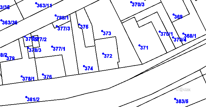 Parcela st. 372 v KÚ Koterov, Katastrální mapa