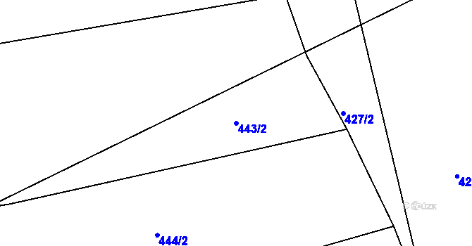 Parcela st. 443/2 v KÚ Koterov, Katastrální mapa