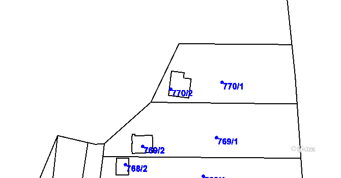 Parcela st. 770/2 v KÚ Koterov, Katastrální mapa