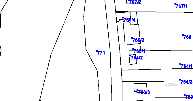 Parcela st. 771 v KÚ Koterov, Katastrální mapa