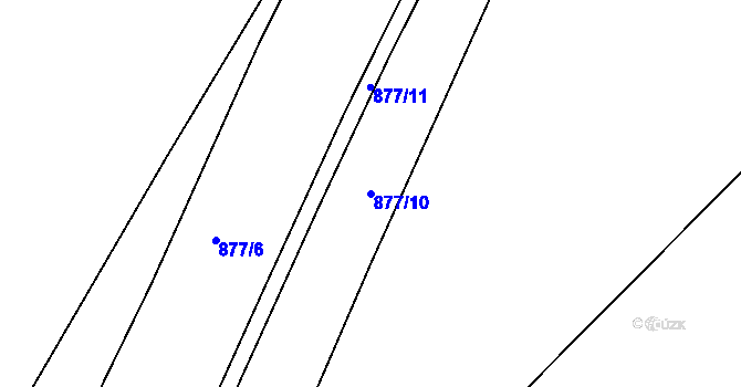 Parcela st. 877/10 v KÚ Koterov, Katastrální mapa