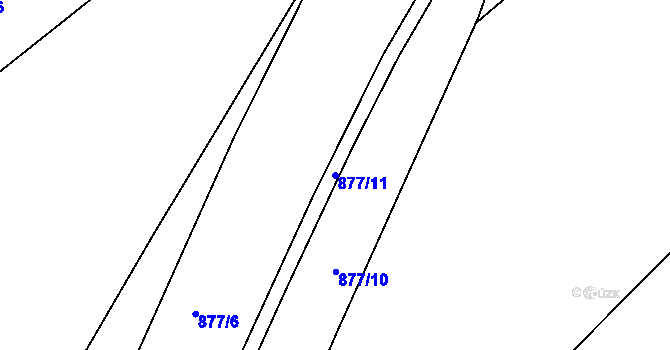 Parcela st. 877/11 v KÚ Koterov, Katastrální mapa