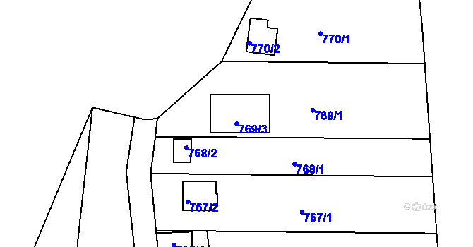 Parcela st. 769/3 v KÚ Koterov, Katastrální mapa