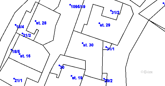 Parcela st. 30 v KÚ Kotlasy, Katastrální mapa