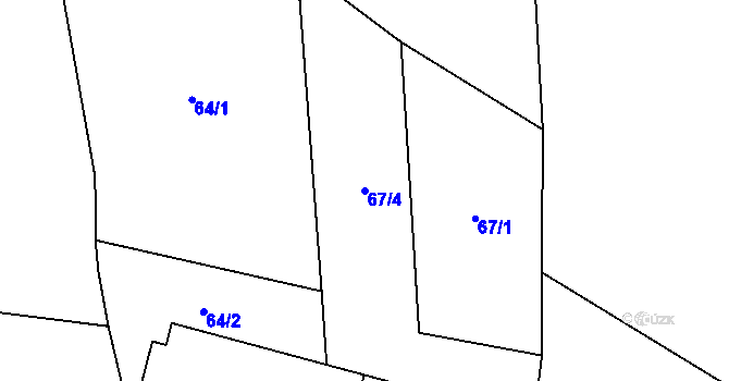 Parcela st. 67/4 v KÚ Kotlasy, Katastrální mapa