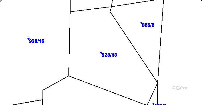 Parcela st. 928/18 v KÚ Kotlasy, Katastrální mapa