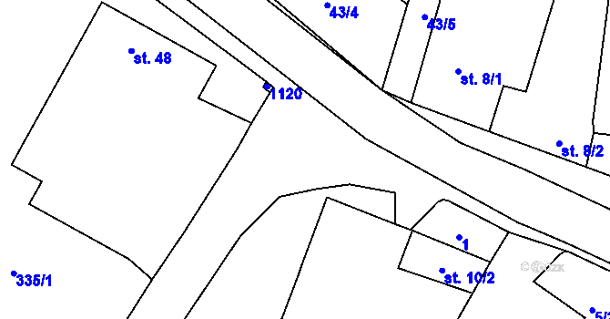 Parcela st. 1095/4 v KÚ Kotlasy, Katastrální mapa