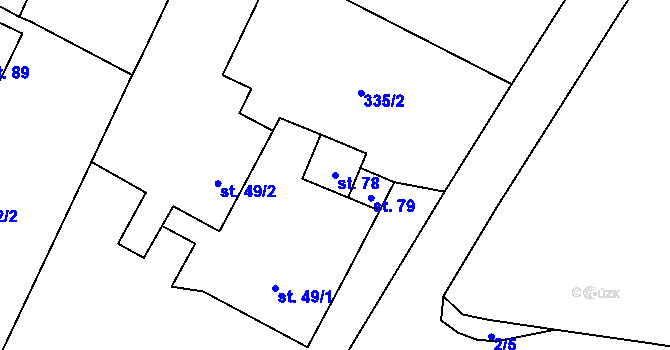Parcela st. 78 v KÚ Kotlasy, Katastrální mapa