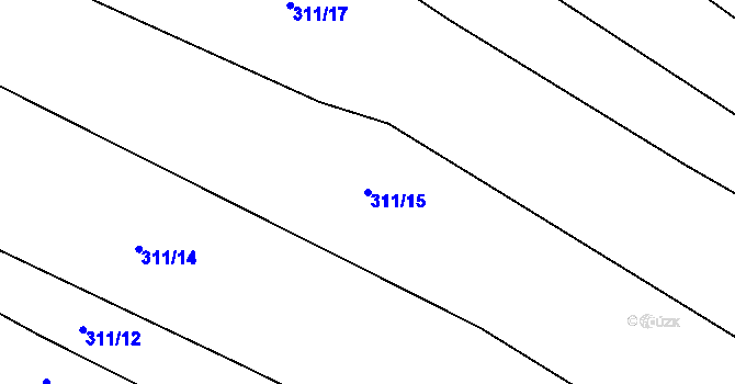 Parcela st. 311/15 v KÚ Kotlasy, Katastrální mapa