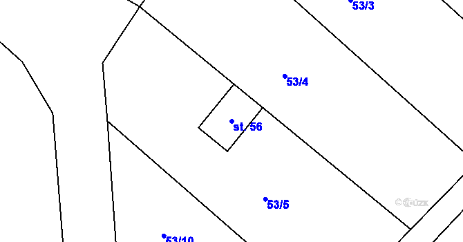 Parcela st. 56 v KÚ Kotopeky, Katastrální mapa