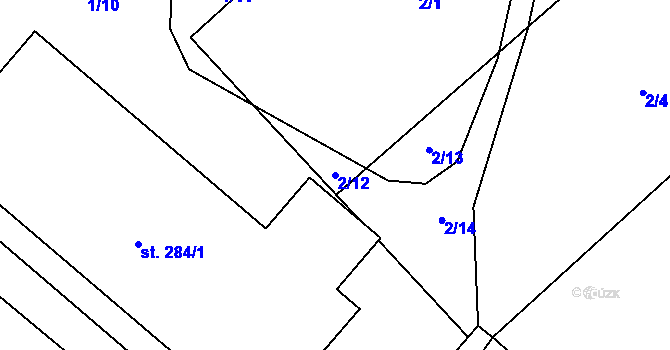 Parcela st. 2/12 v KÚ Kotopeky, Katastrální mapa