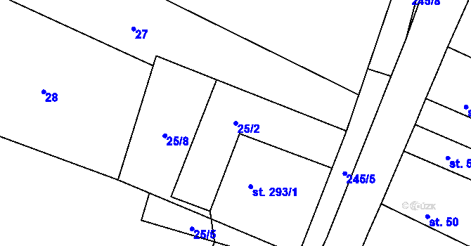 Parcela st. 25/2 v KÚ Kotopeky, Katastrální mapa