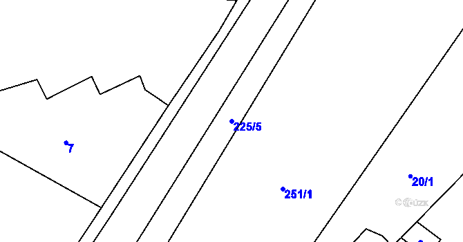 Parcela st. 225/5 v KÚ Kotopeky, Katastrální mapa