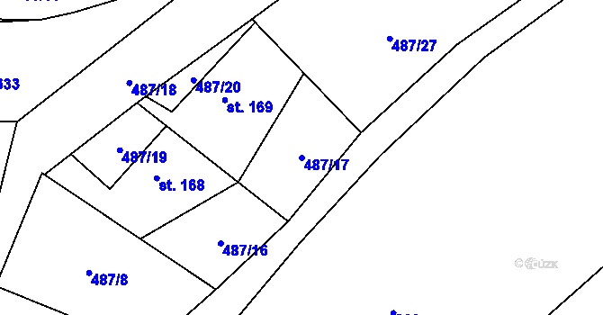 Parcela st. 487/17 v KÚ Kotopeky, Katastrální mapa