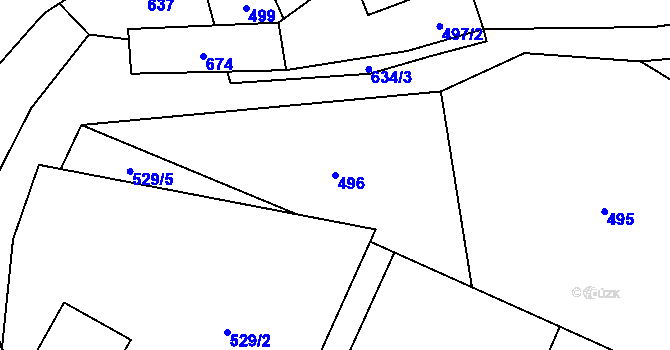 Parcela st. 496 v KÚ Kotopeky, Katastrální mapa