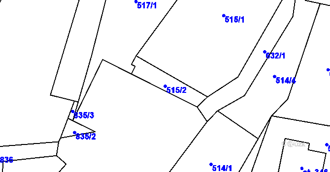 Parcela st. 515/2 v KÚ Kotopeky, Katastrální mapa