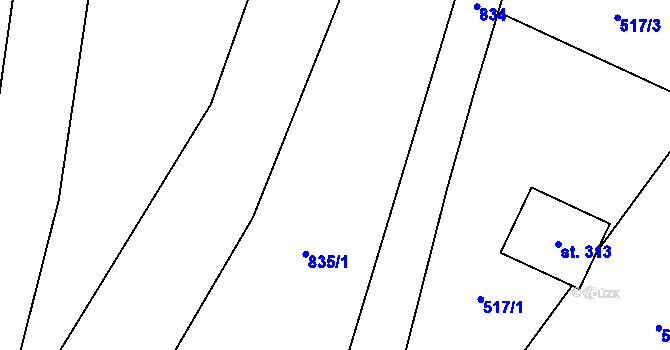 Parcela st. 518/1 v KÚ Kotopeky, Katastrální mapa