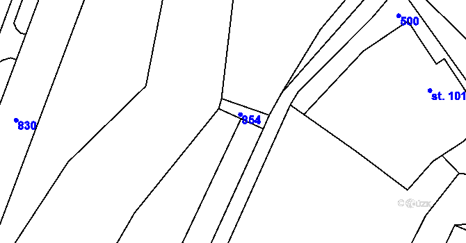 Parcela st. 523/2 v KÚ Kotopeky, Katastrální mapa
