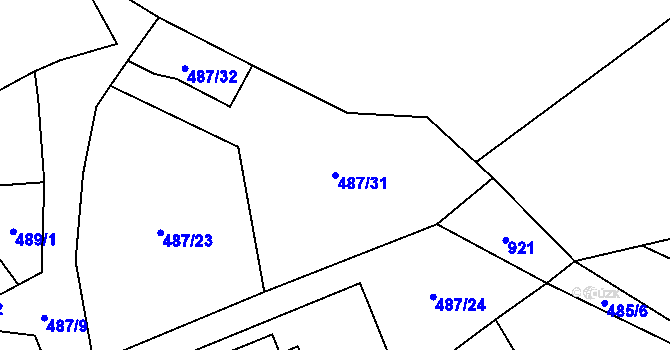 Parcela st. 487/31 v KÚ Kotopeky, Katastrální mapa