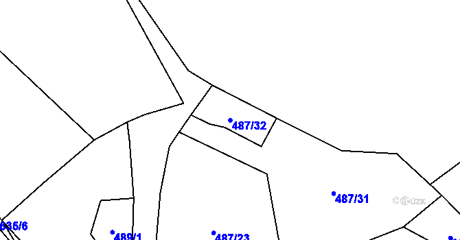 Parcela st. 487/32 v KÚ Kotopeky, Katastrální mapa